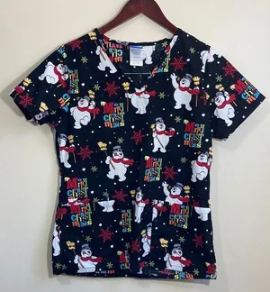 Frosty The Snowman Women’s Scrub Top Size XS thumbnail 1