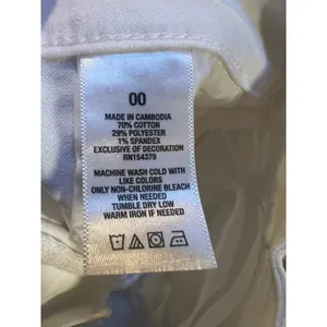 Aeropostale Womens Sz 00 High-Rise Denim Midi Shorts White Stretch Cotton Cuffed thumbnail 11