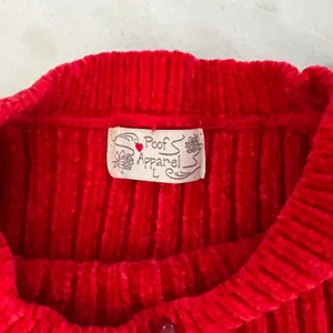 Poof Apparel Red Ribbed Velvet Mock Neck Long Sleeve Sweater‎ Size L thumbnail 2