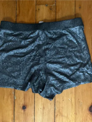 Yitty shimmered iconic black silver soft rib hot shorts medium thumbnail 5