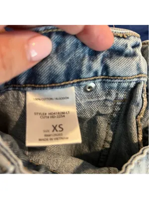 Altar’d State Y2K Light Wash Distressed Denim Shorts XS Frayed Hem Festival Core thumbnail 4