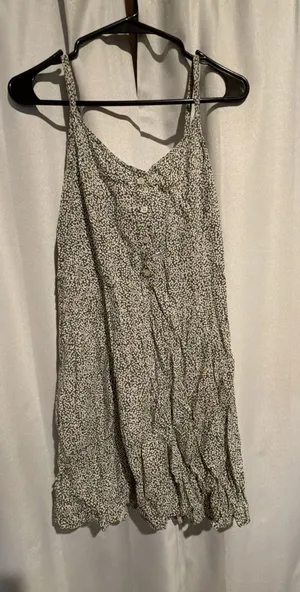 Gap Green and White Polka Dot Cami Button Front Mini Dress Size M thumbnail 1