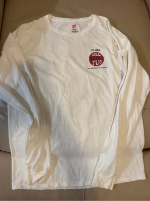 Hanes White Alabama Long-Sleeve "Roll Tide Run" Red Ribbon Tee thumbnail 2