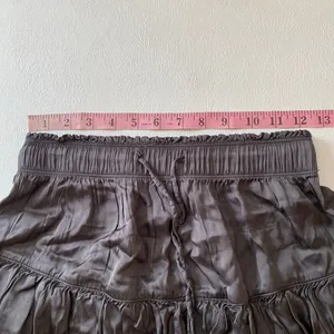 Aerie Tiered Ruffle Mini Skirt XS Gray Boho Flowy Tassel Pull On thumbnail 7