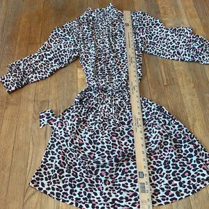 Zadig & Voltaire Rivali Print Leo White and Purple Leopard Mini‎ Dress Size Med thumbnail 10