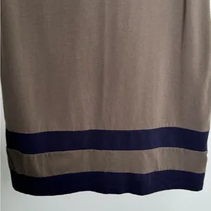 Tommy Hilfiger Womens Contrast Trim Shift Dress Taupe Navy Size Large thumbnail 6
