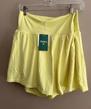 Halara XL yellow shorts Womens Yellow Athletic High-Waisted Skort XL Long Nylon thumbnail 1