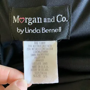 Morgan and Co Black Maxi Dress 15 Vintage Evening Formal Gown Special Occasion thumbnail 6