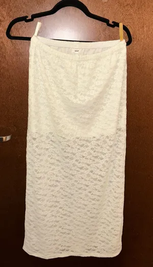 Aerie Lace White Maxi Skirt thumbnail 1