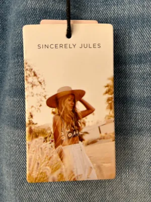 Sincerely Jules Size 11/30 blue denim belted micro skirt in a medium Wash thumbnail 6