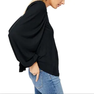 Free People devin Henley top black sz‎ L thumbnail 3