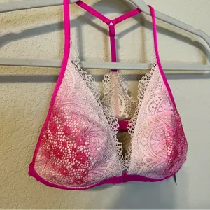 Victoria Secret Hot Pink Lace Triangle Ombré Bralette thumbnail 4
