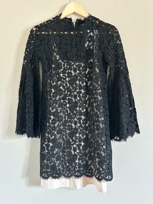 Black Long Sleeve Lace Shift Dress Endless Rose XS NWT thumbnail 3