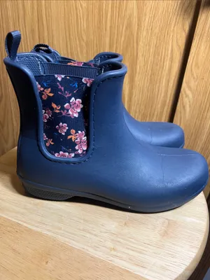 CROCS Navy Chelsea Rain Ankle Booties thumbnail 5