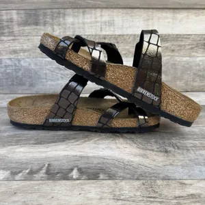 Birkenstock Mayari Microfiber Gator Gleam Copper Sandal Women Size 5 New thumbnail 4