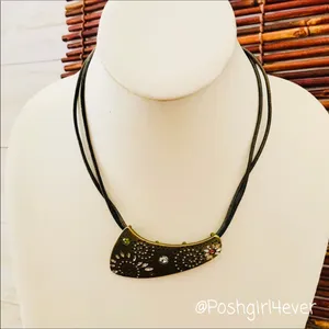 Chico’s Choker Necklace Brass & Rhinestone thumbnail 1