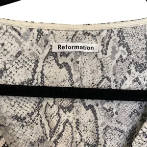New Reformation Eliana Button Down Top In Snakeskin thumbnail 8