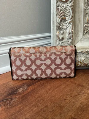 Coach Signature Jacquard Ruched Long Wallet, Glitter Monogram Print, Y2K thumbnail 7
