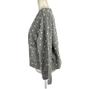 Madewell AG245 Texture & Thread Boxy Bobble Cropped Cardigan Small Polka Pom thumbnail 10
