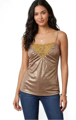 DKNY gold sequin tank top thumbnail 1