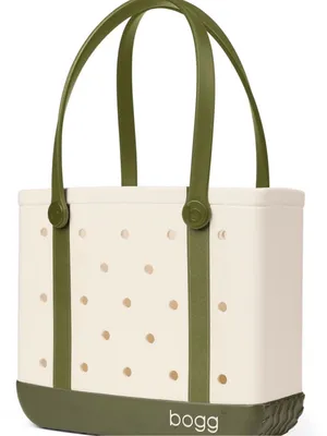 NWT Original Bogg Bag Academy Moss Cream Olive Green Large Tote Sold Out thumbnail 2