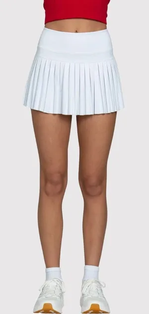 Gold Hinge Women Skort Off White Pleated Mini Tennis Skirt Lined High Waist XL thumbnail 1