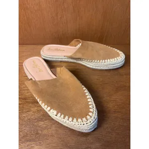 Sam Edelman Austin Camel Brown Suede Woven Espadrille Slip On Mules Size 9 thumbnail 5
