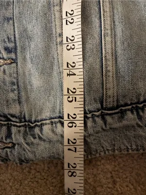 Lucky Brand Women's Boyfriend Trucker Denim Jeans Jacket Distressed Blue small thumbnail 13