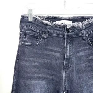 KanCan Charcoal Black High Rise Frayed Waist Skinny Jeans thumbnail 3