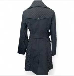 Burberry Black Quilted belted trench coat size 4 thumbnail 5