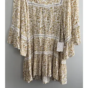 Free People Talk About It Tunic Top Ivory Combo Women's Size Medium‎ thumbnail 5
