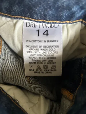 Driftwood Jackie High Rise Jean Sz 14X28 Floral Embroidered Denim High Waisted thumbnail 7