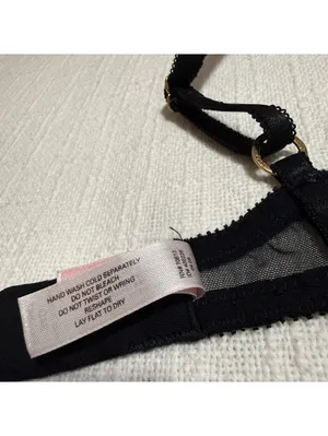 Victoria’s Secret Black & Purple Lace Very Sexy Balconet Bra Underwire 34D thumbnail 9