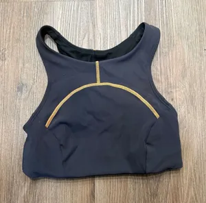 Lululemon black tough‎ train high neck sport Bra Black Size 6 W2BT6S thumbnail 1