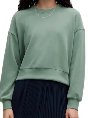 Lululemon Perfectly Oversized Crop Crew Softreme Sweatshirt Green Size 4 thumbnail 1
