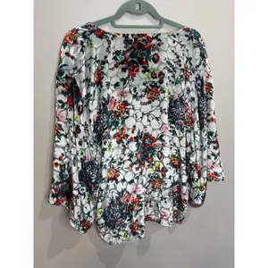 Maeve Anthropologie Umi Wrap Top Burnout Velvet Floral Multicolor Size XL thumbnail 4