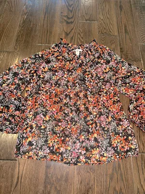 H&M floral longsleeve top size small thumbnail 4