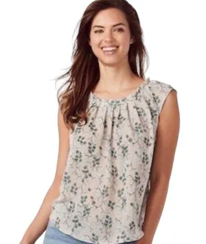 LC Lauren Conrad Blush Floral Pleated Tie Back Blouse Size Medium thumbnail 1