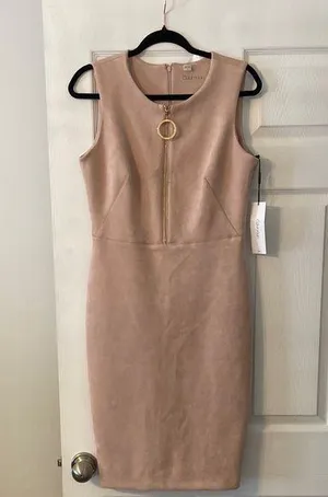 Calvin Klein light pink Sleeveless Sheath Dress Crew Neck size 8 brand new thumbnail 1
