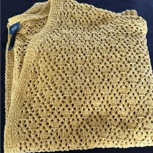 Daytrip Crochet Open Front Cardigan Butterscotch Lrg Cozy Relaxed Soft Grannycor thumbnail 3