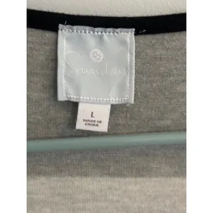 Sunday Open Front Cardigan Striped‎ Lightweight Sweater Knit Cover Up Large thumbnail 2
