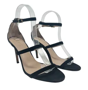 Raye Alley‎ High Heels Pumps Shoes Suede Ankle Strap Buckle Black Size US 7.5 thumbnail 1