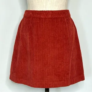 Urban Outfitters BDG Jumbo Corduroy Button-Down Mini Skirt in Red Rust sz Small thumbnail 4