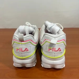 FILA Women’s Disrupter II Contrast Piping White Pink Yellow Shoe Size 6 #991 thumbnail 4