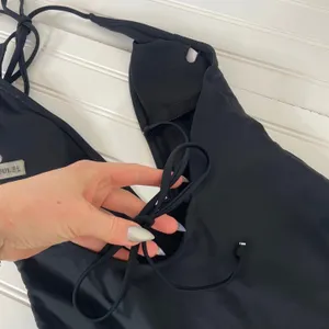 Zaful Black Plunged Neck Halter High Cut One Piece Swimsuit Size 4 thumbnail 4