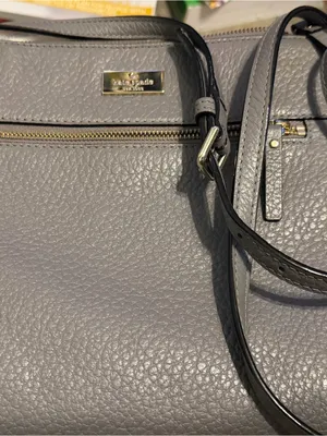 Kate Spade New York Dark Gray Leather Crossbody Shoulder Bag adjustable strap thumbnail 3