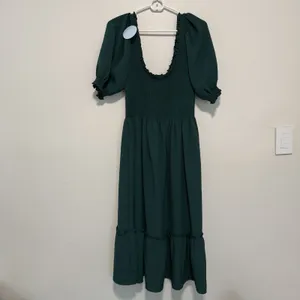 Hill House Home NWT Louisa Nap Dress in Botanical Garden Green Size Medium thumbnail 2