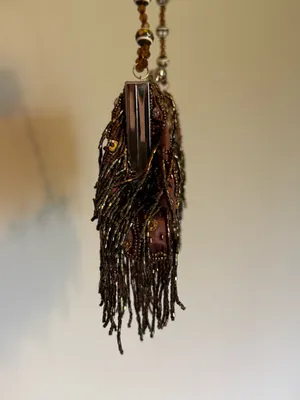 Apt. 9 | Vintage 90s-Y2K Beaded Fringe Evening Clutch Handbag - Brown thumbnail 3