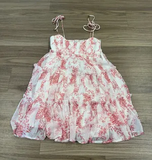 Hello Molly Mini Dress Floral Pink White thumbnail 1