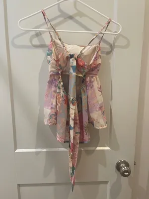 spaghetti strap tie cider floral top thumbnail 2